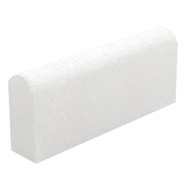 BORDILLO DE HORMIGÓN REDONDO BLANCO 20X8X50CM