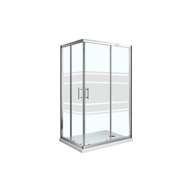 MAMPARA DE DUCHA CUADRADA CORREDERA LEXIE 70X90CM CROMO