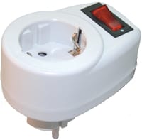 ADAPTADOR 1 TOMA  2 POLOS + TOMA TIERRA LATERAL 16A CON INTERRUPTOR - 1