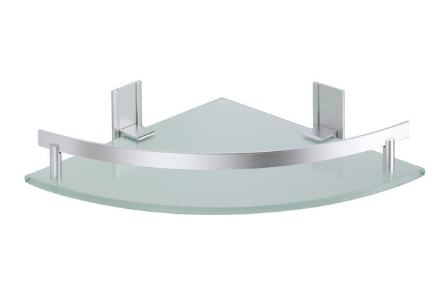 ESTANTE DE BAÑO RINCÓN  ALUMINIO-VIDRIO