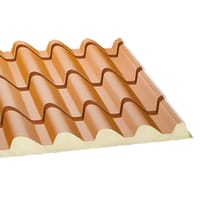 PANEL SÁNDWICH IMITACIÓN TEJA ISODOMUS ROJO 4 CM 5,6X1 M - 1