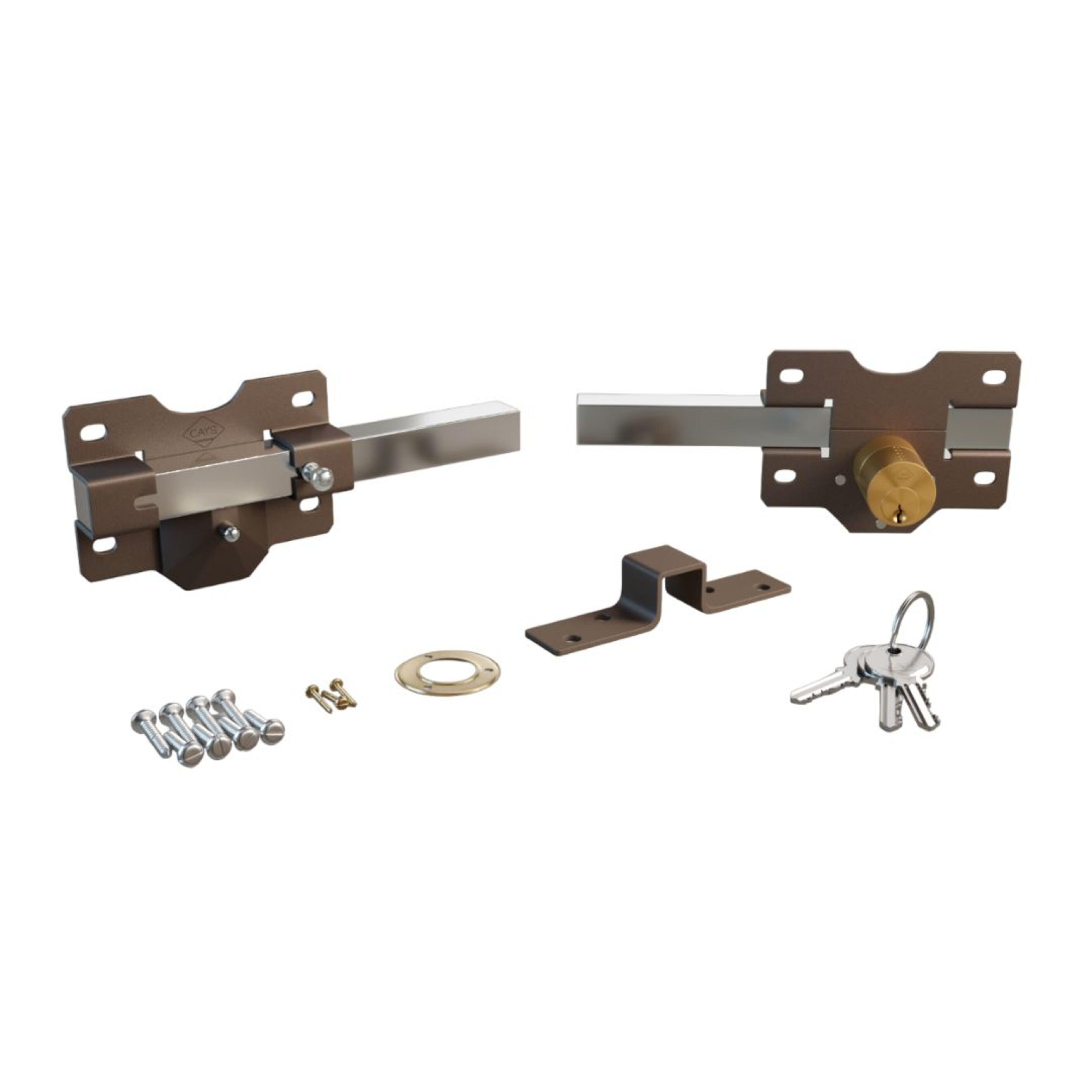 CERROJO PUERTA DE SEGURIDAD PARA INTERIOR Y EXTERIOR PINTADO 3 LLAVES CAYS - 2