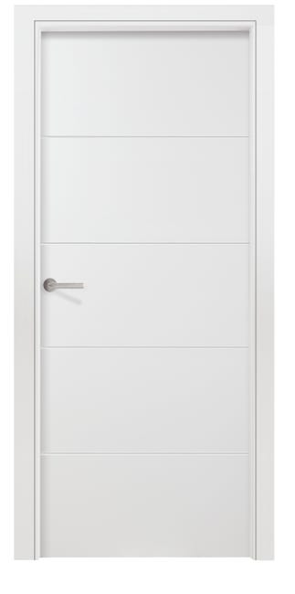 PUERTA INTERIOR EN BLOCK VT5 LACADA U BLANCA RF30 62.5 CM IZQUIERDA - 1
