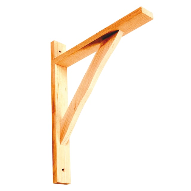 ESCUADRA REFORZADA PARA BALDA MADERA HAYA 280 X 320  MM