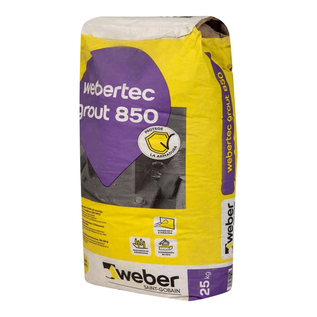 MORTERO FLUIDO DE ALTAS PRESTACIONES MECÁNICAS WEBERTEC GROUT 850 25 KG