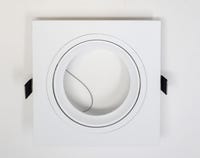 ARO DE EMPOTRAR ALUMINIO CUADRADO BASCULANTE BLANCO - 1