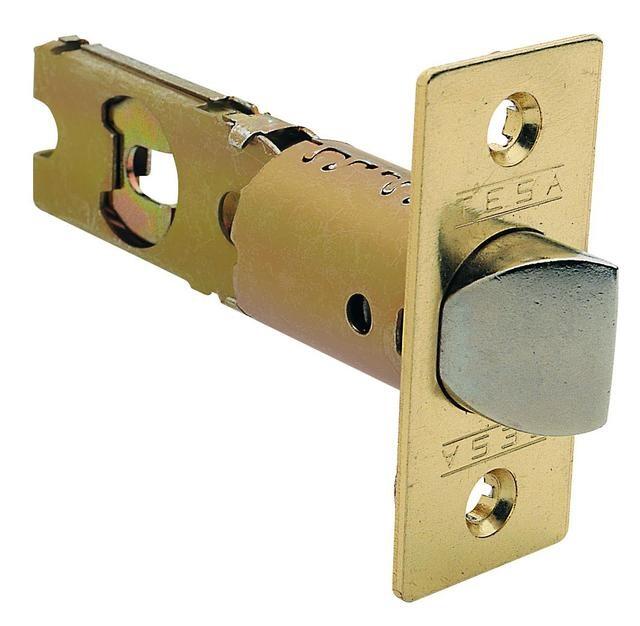 PICAPORTE TUBULAR 60   70  MM. CANTO RECTO LATON TESA - 1