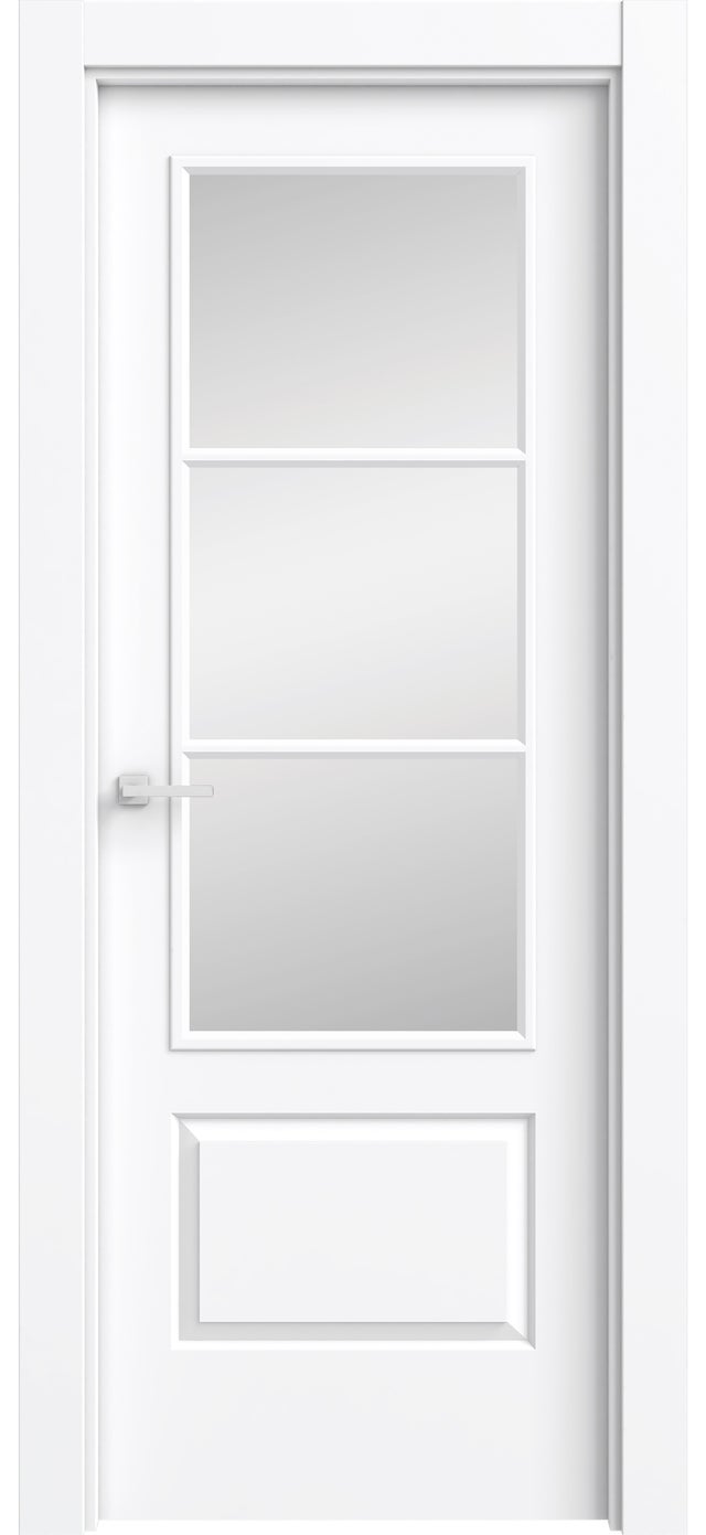 PUERTA ABATIBLE EN BLOCK LACADA BLANCA 72,5CM ACRISTALADA DERECHA