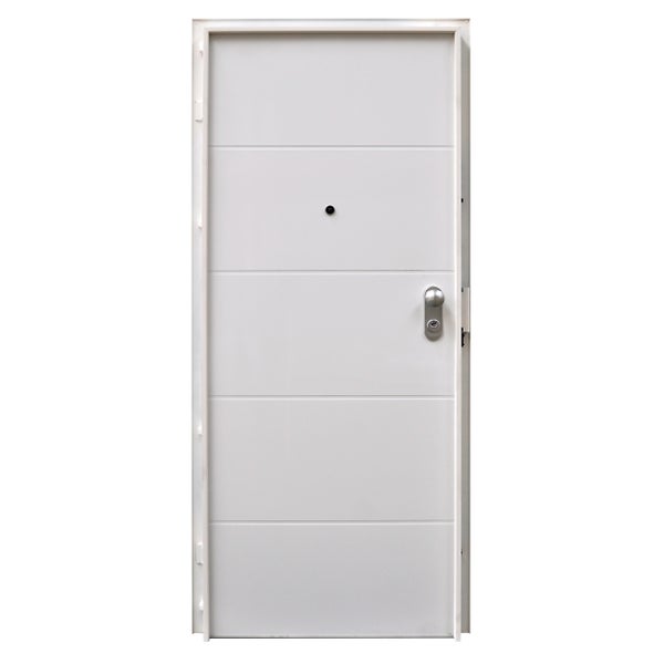 PUERTA ACORAZADA VT5 BLANCA DERECHA