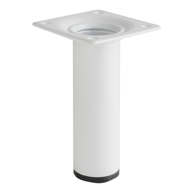 PATA MUEBLE ACERO REDONDA 100MM 30MM BLANCA.