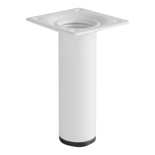 PATA MUEBLE ACERO REDONDA 100MM 30MM BLANCA. - 1