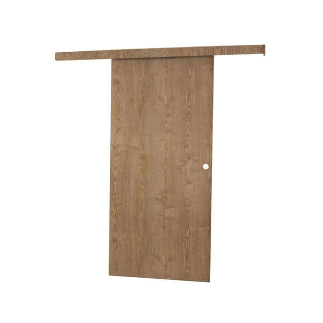 KIT RAIL + EMBELLECEDOR PUERTA CORREDERA ACABADO VINILO CASTAÑO - 1