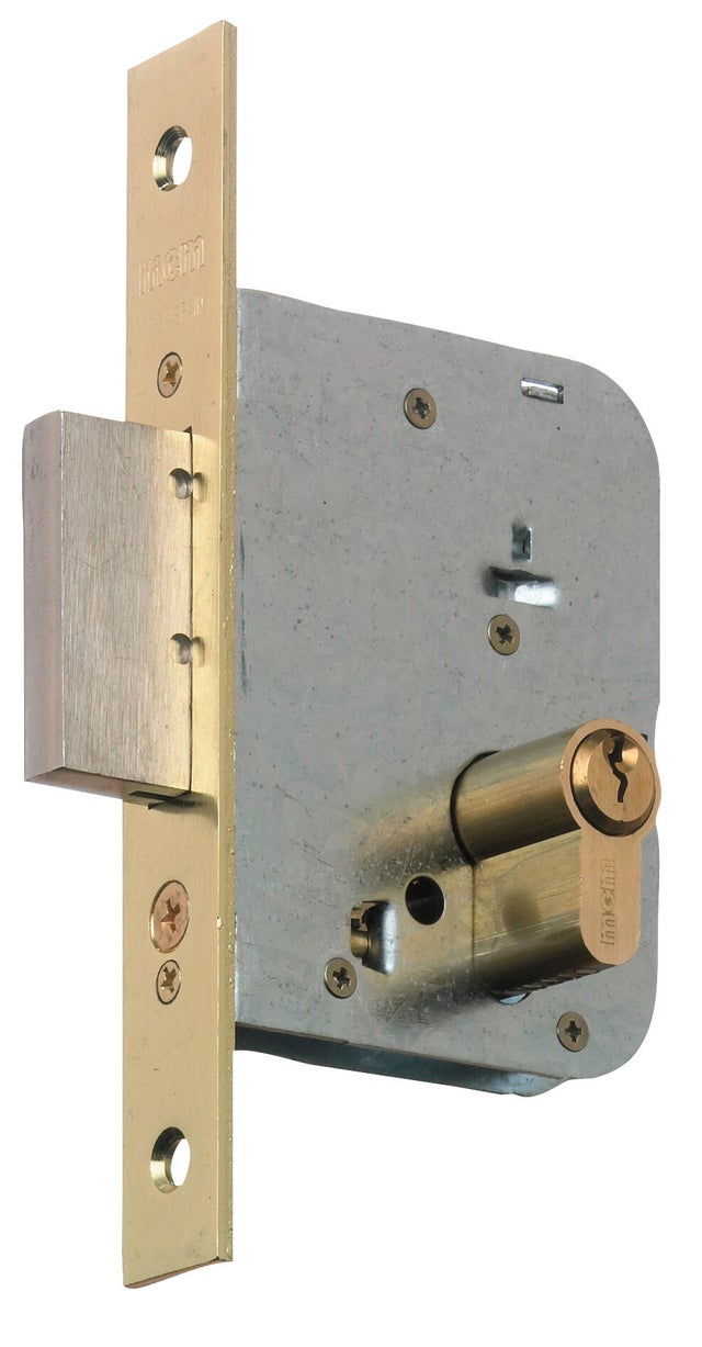 CERRADURA EMBUTIR PUERTA DE MADERA 50  MM. 1612 LATONADO MCM