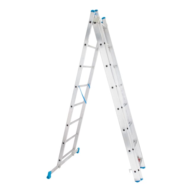 ESCALERA METÁLICA TRANSFORMABLE DE ALUMINIO 8+8+8 PELDAÑOS - 1