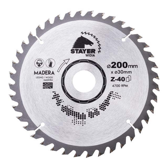 DISCO DE WIDIA CORTE MADERA BASTO 200MM Z40 STAYER