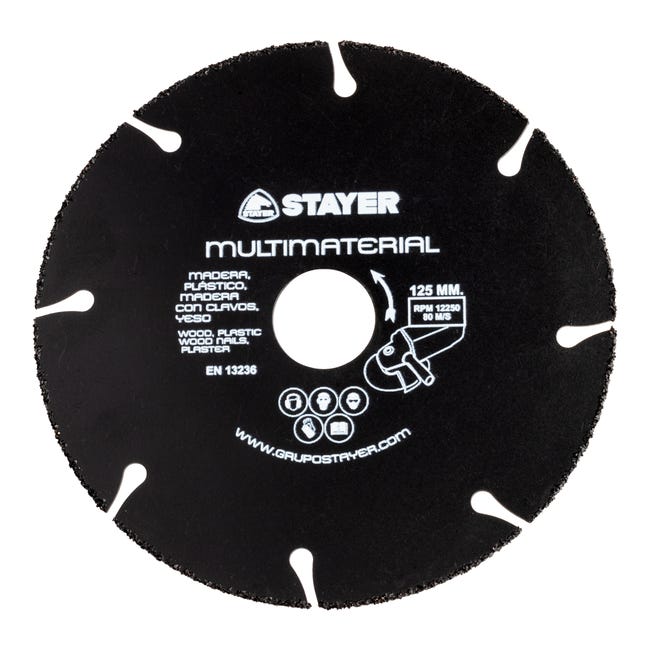 DISCO AMOLADORA CORTE MULTIMATERIAL 125MM STAYER - 1