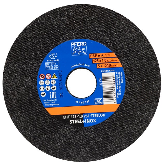 DISCO AMOLADORA CORTE FINO METAL INOX 125MM PFERD