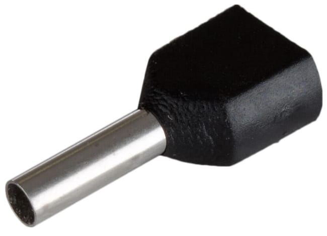 50 UD PUNTERA HUECA DOBLE NEGRO 2X1.5 / 8 MM - 1