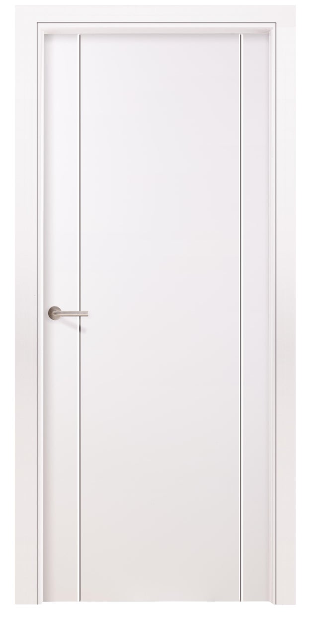 PUERTA INTERIOR EN BLOCK LACADA BLANCA 2L 62,5 CM DERECHA