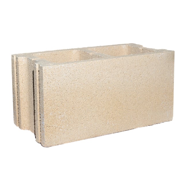 BLOQUE DE HORMIGÓN LISO CREMA 39X19X19 CM