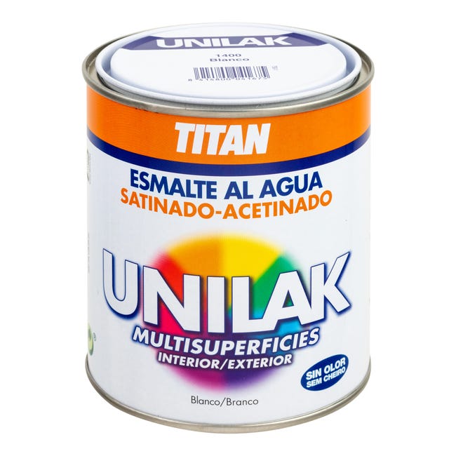 ESMALTE ACRILICO SATINADO MULTIADHERENTE UNILAK 750ML BLANCO - 1