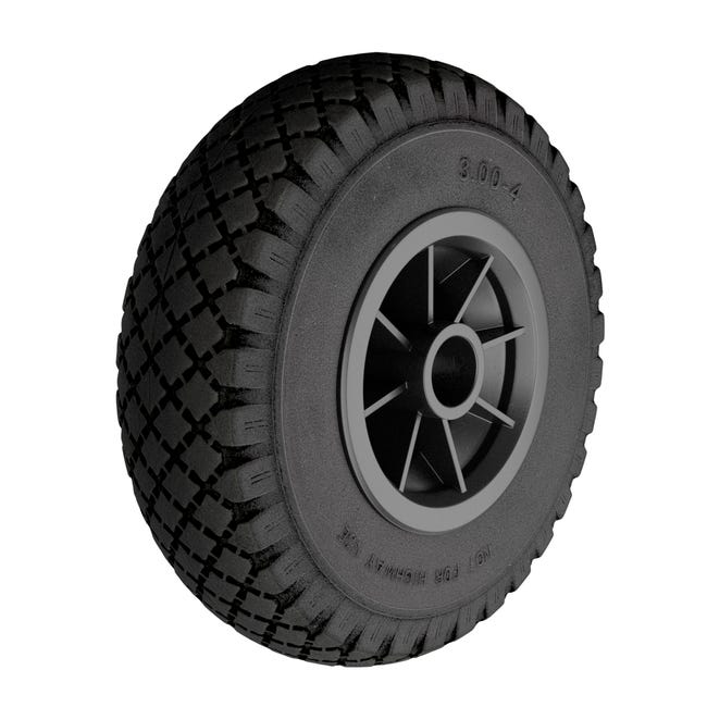 RUEDA CARRETILLA 260 MM POLIURETANO HASTA 100KG. LLANTA PLÁSTICO - 1