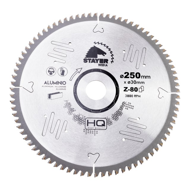 DISCO DE WIDIA CORTE ALUMINIO 250MM Z80 STAYER