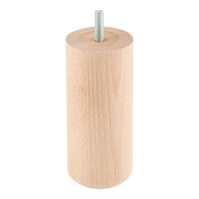 PATA MUEBLE MADERA REDONDA 150MM 50MM HAYA. 
