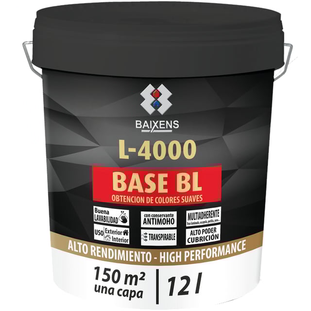 BASE PINTURA PLÁSTICA MATE L4000 12L TONOS CLAROS