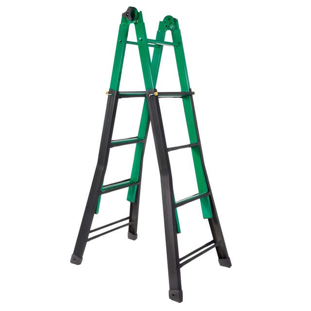 ESCALERA METÁLICA MULTIPOSICIÓN TELESCÓPICA 7+7 PELDAÑOS