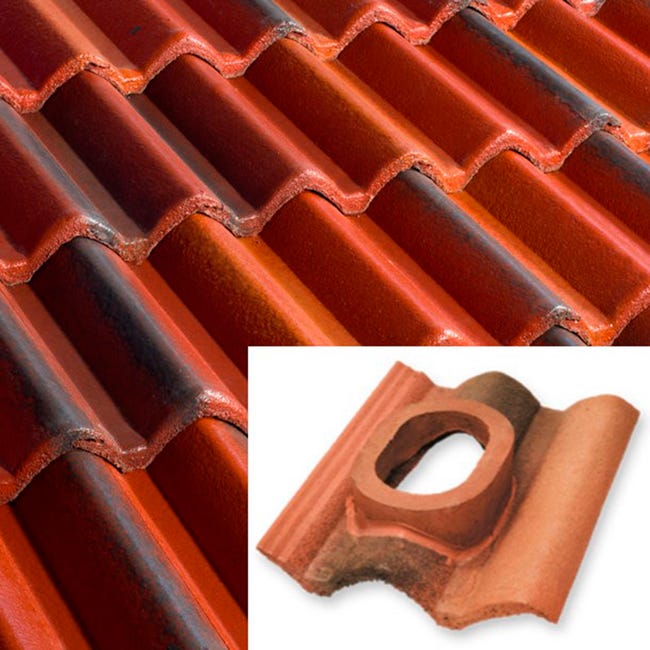 TEJA DE HORMIGÓN CON SALIDA DE HUMOS CIRCULAR TEIDE BRONCE - 1