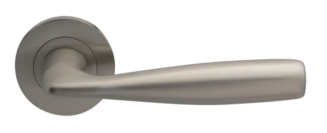 JUEGO DE MANILLA ROSETAS ALUMINIO NIQUEL SATINADO MODELO KAZAN - 1