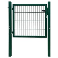 PUERTA METÁLICA POSTE CUADRADO VERDE 1X2 M MALLA 50X50 MM - 1