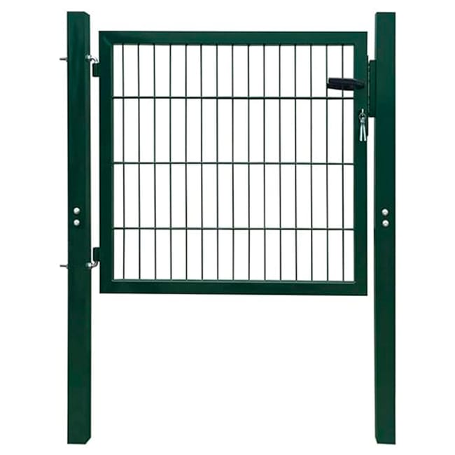 PUERTA METÁLICA POSTE CUADRADO VERDE 1X2 M MALLA 50X50 MM - 1