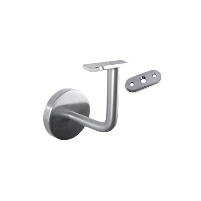 SUJECION  FIJA PASAMANOS A PARED AISI316 SATINADO CON PLACA