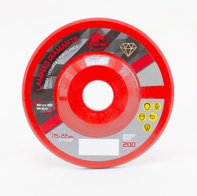 DISCO MIL HOJAS DIAMANTADO PORCELÁNICO 115MM GRANO 200 STAYER