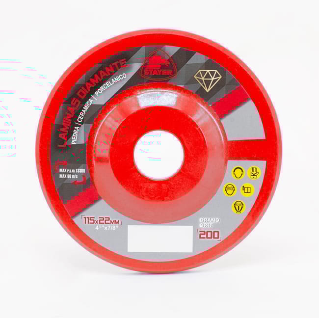 DISCO MIL HOJAS DIAMANTADO PORCELÁNICO 115MM GRANO 200 STAYER - 1