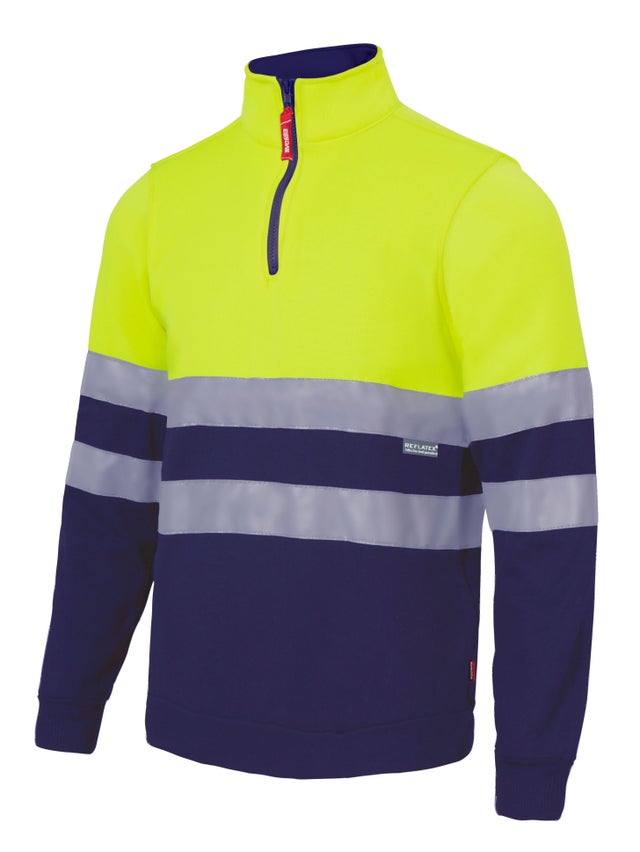 SUDADERA CON CREMALLERA ALTA VISIBILIDAD AZUL AMARILLA TALLA XL VELILLA 305701