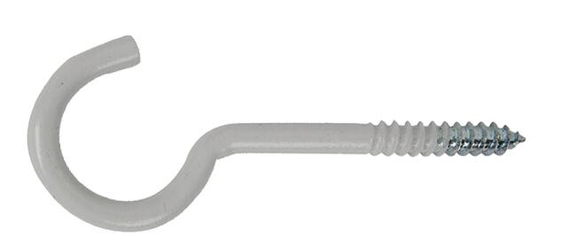 20 viti ad occhiello aperto STANDERS in acciaio verniciato bianco L 10 mm  ø 2.5 mm