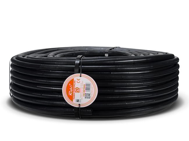 TUBO CORRUGADO REFORZADO NEGRO 20MM 100M - 1