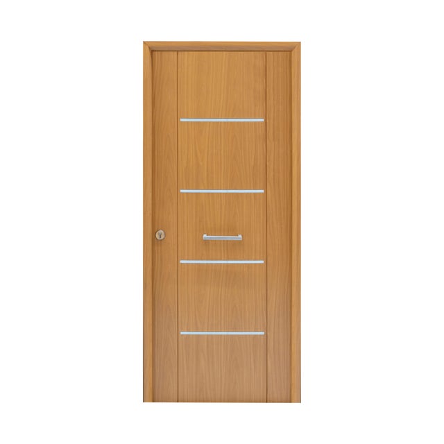 PUERTA ENTRADA RESIDENCIAL RECUBIERTA PVC ROBLE 80 CM DERECHA