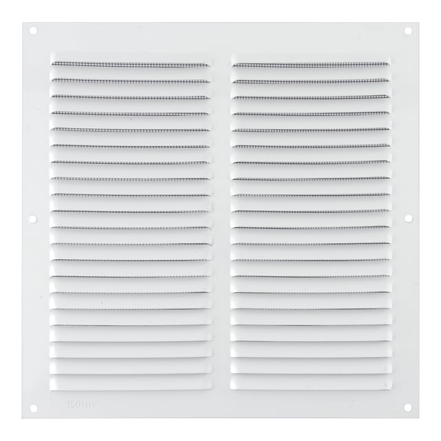 REJILLA DE VENTILACION CON MOSQUITERA SOBREPONER ALUMINIO BLANCO 25 X 25 CM. ESPESOR 0.8  MM