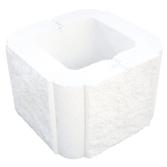 BLOQUE DE HORMIGÓN PILAR SPLIT BLANCO 30X30X19 CM - 1
