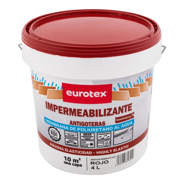 MEMBRANA DE POLIURETANO AL AGUA 4L ROJO