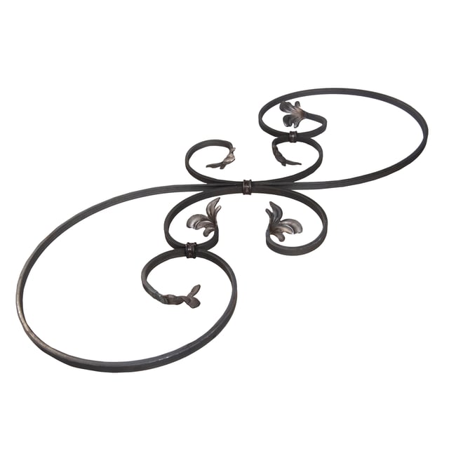 BARRA DE HIERRO FORJADO FLOREADO  350X870MM