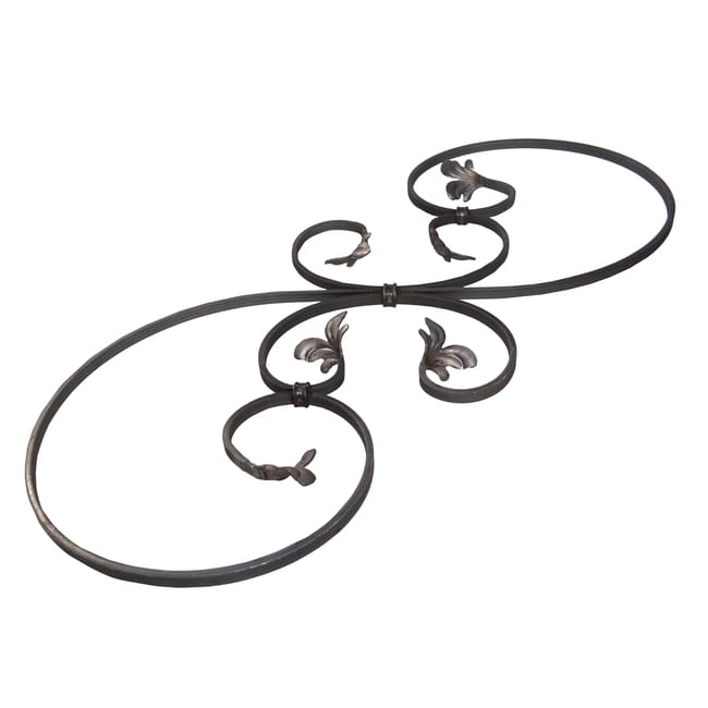 BARRA DE HIERRO FORJADO FLOREADO  350X870MM - 1