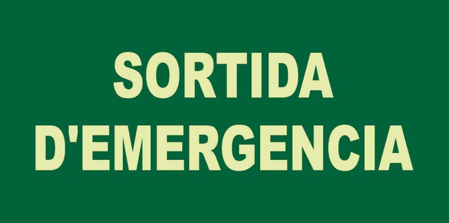 SEÑAL FOTOLUMINISCENTE SORTIDA DE EMERGENCIA (SALIDA DE EMERGENCIA EN CATALAN) 1UD