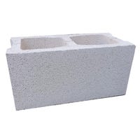 BLOQUE DE HORMIGÓN LISO BLANCO 39X19X19 CM - 1