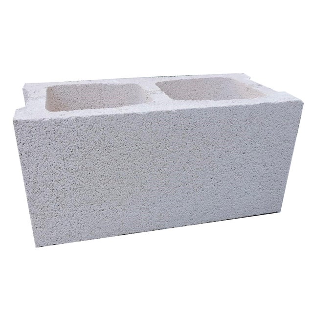 BLOQUE DE HORMIGÓN LISO BLANCO 39X19X19 CM