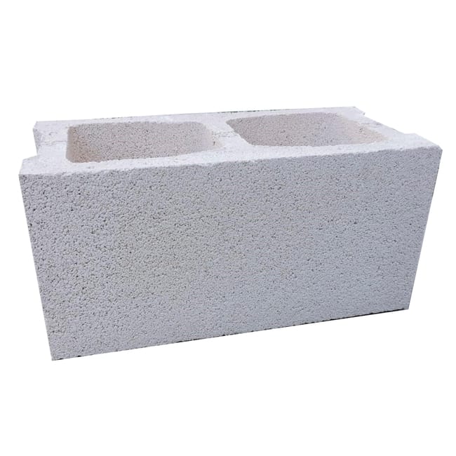 BLOQUE DE HORMIGÓN LISO BLANCO 39X19X19 CM - 1